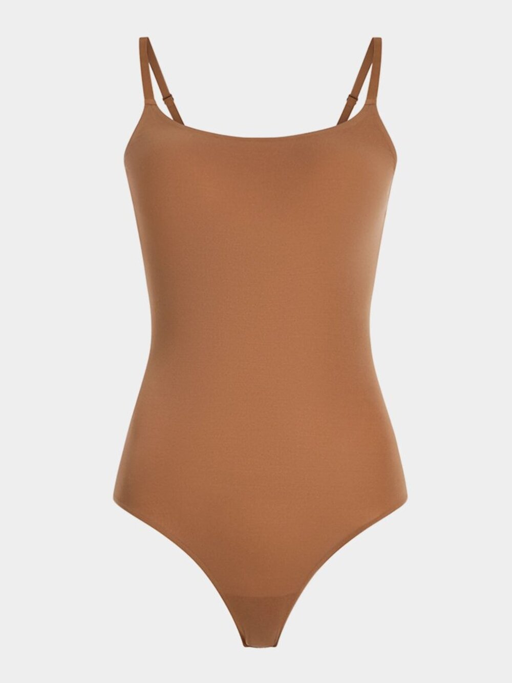 Commando Ballet Scoop-Neck Microfiber Thong Bodysuit  cocoa one-size  new no tag